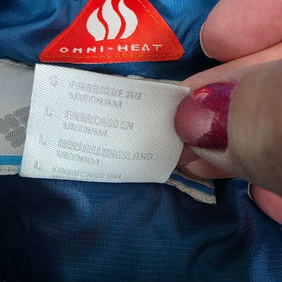 Columbia Interchange Omni-Tech Omni-Heat Jacket Men's Large Full Zip Hooded Blue - Picture 7 of 15